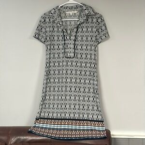 Max Studio bohemian geometric print dress, Stretchy Black & White , M, EUC